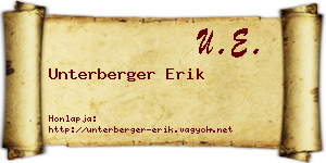 Unterberger Erik névjegykártya